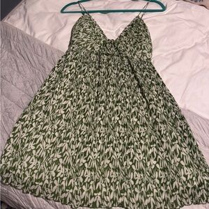 Abercrombie & Fitch Green and White Ruffled Tiered Sundress